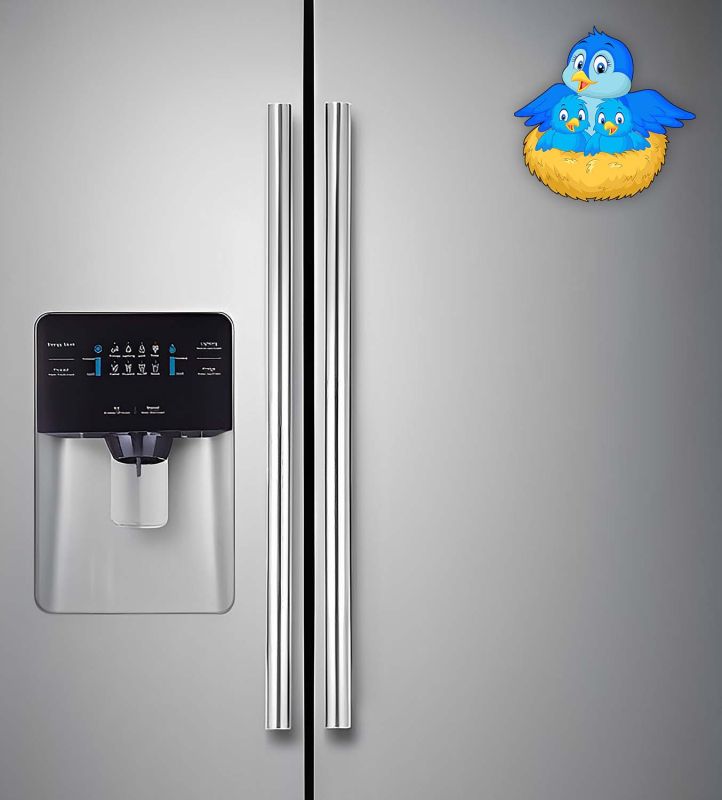 Bird Fridge Magnet for Refrigerator Stylish  Decorative Items for Kitchen & Home  Best Birthday Gifts for Kids  Cute Printed Bird Magnet Stickers (Mother Bird with Two Babies)